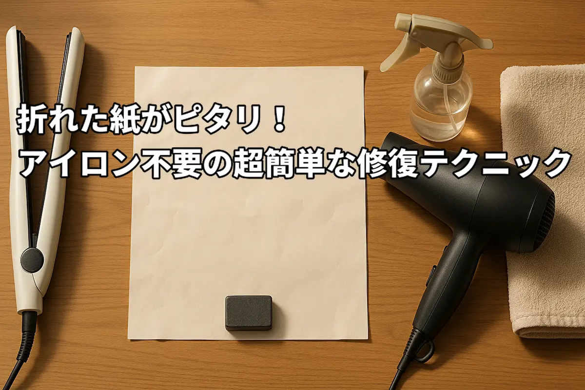 折れた紙がピタリ！アイロン不要の超簡単な修復テクニック
