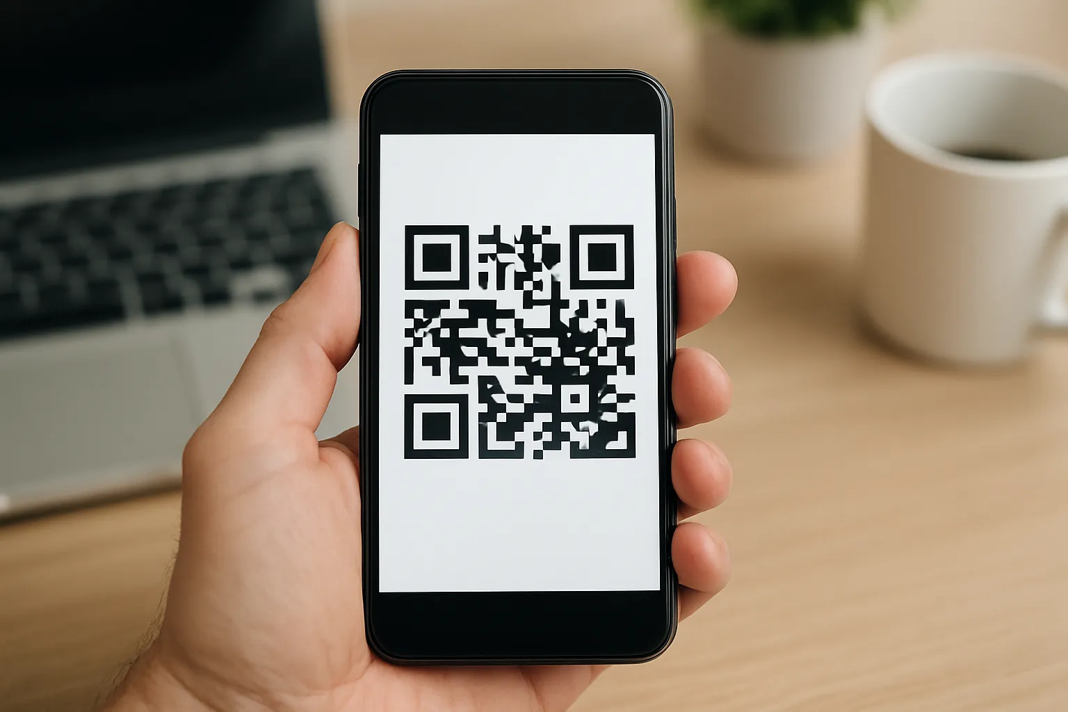 スマホに写ったQRコード